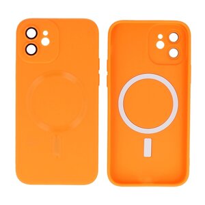 BAOHU Hoesje Geschikt voor de iPhone 12 - Hoesje Geschikt voor MagSafe - Backcover met Camera Beschermer - Oranje