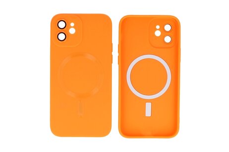Hoesje Geschikt voor de iPhone 12 - Hoesje Geschikt voor MagSafe - Backcover met Camera Beschermer - Oranje