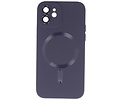 Hoesje Geschikt voor de iPhone 12 - Hoesje Geschikt voor MagSafe - Backcover met Camera Beschermer - Nacht Paars