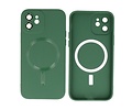 BAOHU Hoesje Geschikt voor de iPhone 12 - Hoesje Geschikt voor MagSafe - Backcover met Camera Beschermer - Donker Groen