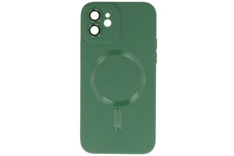 BAOHU Hoesje Geschikt voor de iPhone 12 - Hoesje Geschikt voor MagSafe - Backcover met Camera Beschermer - Donker Groen