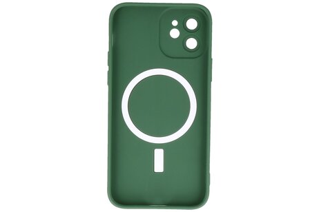 BAOHU Hoesje Geschikt voor de iPhone 12 - Hoesje Geschikt voor MagSafe - Backcover met Camera Beschermer - Donker Groen