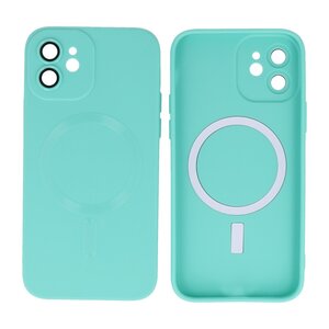 Hoesje Geschikt voor de iPhone 12 - Hoesje Geschikt voor MagSafe - Backcover met Camera Beschermer - Turquoise
