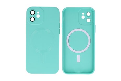 BAOHU Hoesje Geschikt voor de iPhone 12 - Hoesje Geschikt voor MagSafe - Backcover met Camera Beschermer - Turquoise