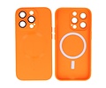 Hoesje Geschikt voor de iPhone 12 Pro - Hoesje Geschikt voor MagSafe - Backcover met Camera Beschermer - Oranje