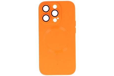 Hoesje Geschikt voor de iPhone 12 Pro - Hoesje Geschikt voor MagSafe - Backcover met Camera Beschermer - Oranje