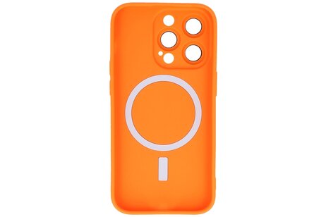 Hoesje Geschikt voor de iPhone 12 Pro Max - Hoesje Geschikt voor MagSafe - Backcover met Camera Beschermer - Oranje