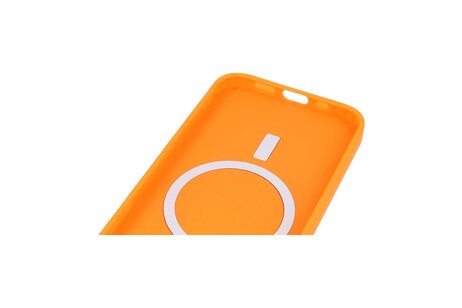 Hoesje Geschikt voor de iPhone 12 Pro Max - Hoesje Geschikt voor MagSafe - Backcover met Camera Beschermer - Oranje