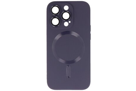 Hoesje Geschikt voor de iPhone 12 Pro Max - Hoesje Geschikt voor MagSafe - Backcover met Camera Beschermer - Nacht Paars