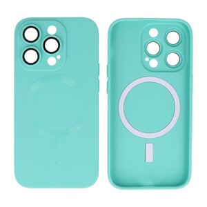 Hoesje Geschikt voor de iPhone 12 Pro Max - Hoesje Geschikt voor MagSafe - Backcover met Camera Beschermer - Turquoise