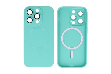 BAOHU Hoesje Geschikt voor de iPhone 12 Pro Max - Hoesje Geschikt voor MagSafe - Backcover met Camera Beschermer - Turquoise