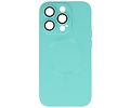 Hoesje Geschikt voor de iPhone 12 Pro Max - Hoesje Geschikt voor MagSafe - Backcover met Camera Beschermer - Turquoise
