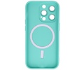 Hoesje Geschikt voor de iPhone 12 Pro Max - Hoesje Geschikt voor MagSafe - Backcover met Camera Beschermer - Turquoise