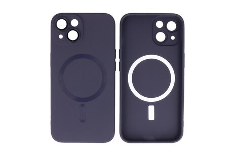 Hoesje Geschikt voor de iPhone 13 - Hoesje Geschikt voor MagSafe - Backcover met Camera Beschermer - Nacht Paars