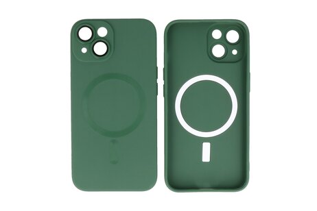 Hoesje Geschikt voor de iPhone 13 - Hoesje Geschikt voor MagSafe - Backcover met Camera Beschermer - Donker Groen