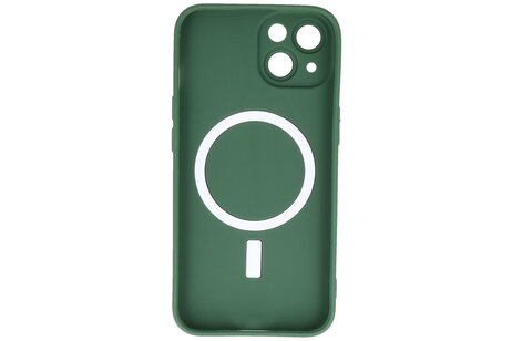 BAOHU Hoesje Geschikt voor de iPhone 13 - Hoesje Geschikt voor MagSafe - Backcover met Camera Beschermer - Donker Groen