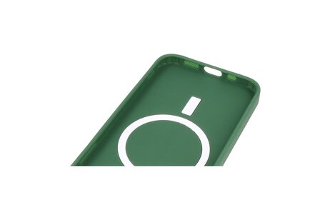 Hoesje Geschikt voor de iPhone 13 - Hoesje Geschikt voor MagSafe - Backcover met Camera Beschermer - Donker Groen