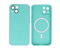 Hoesje Geschikt voor de iPhone 13 - Hoesje Geschikt voor MagSafe - Backcover met Camera Beschermer - Turquoise