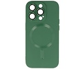 Hoesje Geschikt voor de iPhone 13 Pro - Hoesje Geschikt voor MagSafe - Backcover met Camera Beschermer - Donker Groen