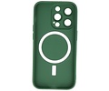 Hoesje Geschikt voor de iPhone 13 Pro Max - Hoesje Geschikt voor MagSafe - Backcover met Camera Beschermer - Donker Groen