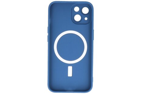 Hoesje Geschikt voor de iPhone 14 - Hoesje Geschikt voor MagSafe - Backcover met Camera Beschermer - Navy