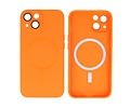 BAOHU Hoesje Geschikt voor de iPhone 14 - Hoesje Geschikt voor MagSafe - Backcover met Camera Beschermer - Oranje