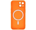 Hoesje Geschikt voor de iPhone 14 - Hoesje Geschikt voor MagSafe - Backcover met Camera Beschermer - Oranje
