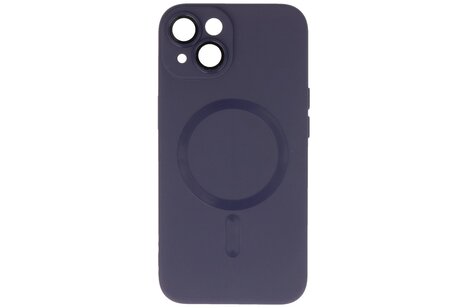 Hoesje Geschikt voor de iPhone 14 - Hoesje Geschikt voor MagSafe - Backcover met Camera Beschermer - Nacht Paars