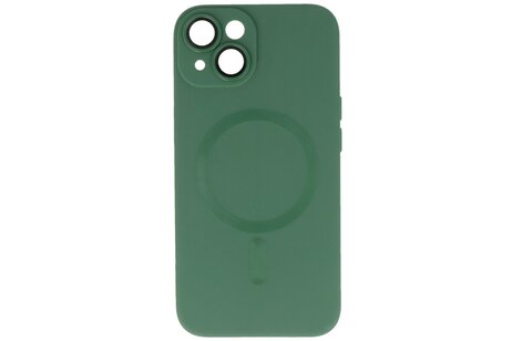 Hoesje Geschikt voor de iPhone 14 - Hoesje Geschikt voor MagSafe - Backcover met Camera Beschermer - Donker Groen