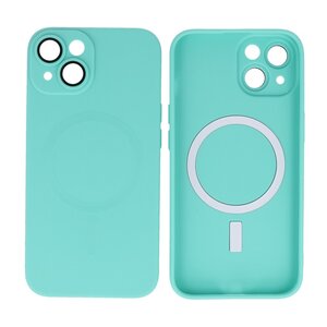 BAOHU Hoesje Geschikt voor de iPhone 14 - Hoesje Geschikt voor MagSafe - Backcover met Camera Beschermer - Turquoise