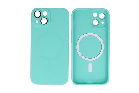 Hoesje Geschikt voor de iPhone 14 - Hoesje Geschikt voor MagSafe - Backcover met Camera Beschermer - Turquoise