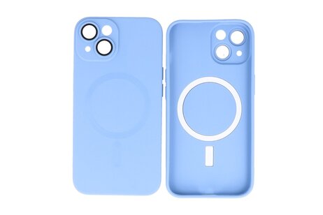 Hoesje Geschikt voor de iPhone 14 Plus - Hoesje Geschikt voor MagSafe - Backcover met Camera Beschermer - Blauw