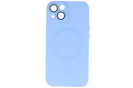 Hoesje Geschikt voor de iPhone 14 Plus - Hoesje Geschikt voor MagSafe - Backcover met Camera Beschermer - Blauw