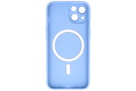 Hoesje Geschikt voor de iPhone 14 Plus - Hoesje Geschikt voor MagSafe - Backcover met Camera Beschermer - Blauw