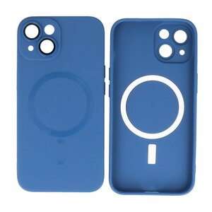 Hoesje Geschikt voor de iPhone 14 Plus - Hoesje Geschikt voor MagSafe - Backcover met Camera Beschermer - Navy