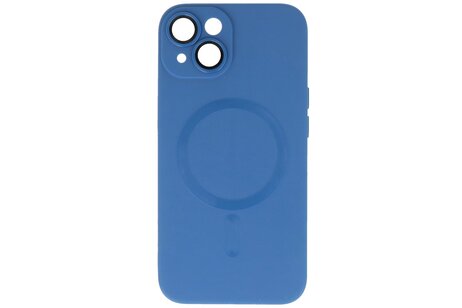 Hoesje Geschikt voor de iPhone 14 Plus - Hoesje Geschikt voor MagSafe - Backcover met Camera Beschermer - Navy