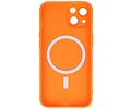 Hoesje Geschikt voor de iPhone 14 Plus - Hoesje Geschikt voor MagSafe - Backcover met Camera Beschermer - Oranje