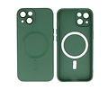 BAOHU Hoesje Geschikt voor de iPhone 14 Plus - Hoesje Geschikt voor MagSafe - Backcover met Camera Beschermer - Donker Groen