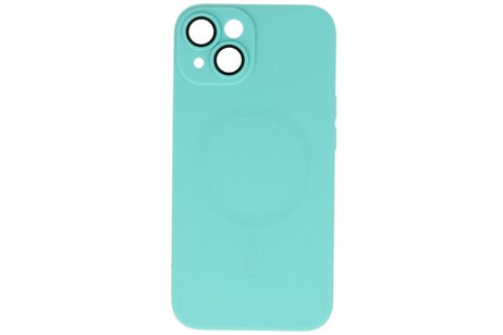 Hoesje Geschikt voor de iPhone 14 Plus - Hoesje Geschikt voor MagSafe - Backcover met Camera Beschermer - Turquoise