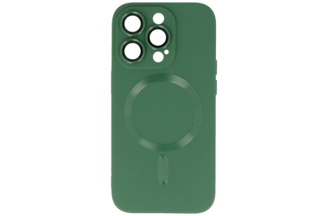 BAOHU Hoesje Geschikt voor de iPhone 14 Pro - Hoesje Geschikt voor MagSafe - Backcover met Camera Beschermer - Donker Groen