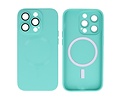 Hoesje Geschikt voor de iPhone 14 Pro - Hoesje Geschikt voor MagSafe - Backcover met Camera Beschermer - Turquoise
