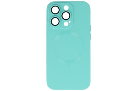 BAOHU Hoesje Geschikt voor de iPhone 14 Pro - Hoesje Geschikt voor MagSafe - Backcover met Camera Beschermer - Turquoise