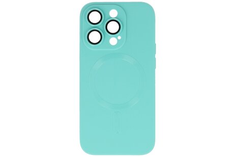 Hoesje Geschikt voor de iPhone 14 Pro Max - Hoesje Geschikt voor MagSafe - Backcover met Camera Beschermer - Turquoise