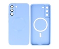 BAOHU Hoesje Geschikt voor de Samsung Galaxy S22 - Hoesje Geschikt voor MagSafe - Backcover met Camera Beschermer - Blauw