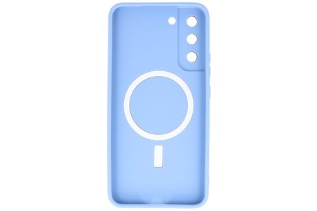 Hoesje Geschikt voor de Samsung Galaxy S22 - Hoesje Geschikt voor MagSafe - Backcover met Camera Beschermer - Blauw