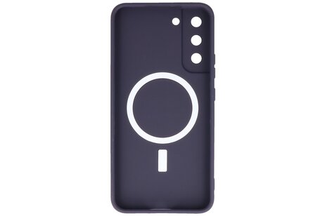 Hoesje Geschikt voor de Samsung Galaxy S22 - Hoesje Geschikt voor MagSafe - Backcover met Camera Beschermer - Nacht Paars