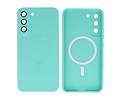 BAOHU Hoesje Geschikt voor de Samsung Galaxy S22 - Hoesje Geschikt voor MagSafe - Backcover met Camera Beschermer - Turquoise
