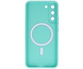 BAOHU Hoesje Geschikt voor de Samsung Galaxy S22 - Hoesje Geschikt voor MagSafe - Backcover met Camera Beschermer - Turquoise