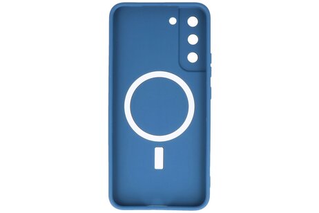 Hoesje Geschikt voor de Samsung Galaxy S22 Plus - Hoesje Geschikt voor MagSafe - Backcover met Camera Beschermer - Navy