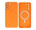 BAOHU Hoesje Geschikt voor de Samsung Galaxy S22 Plus - Hoesje Geschikt voor MagSafe - Backcover met Camera Beschermer - Oranje